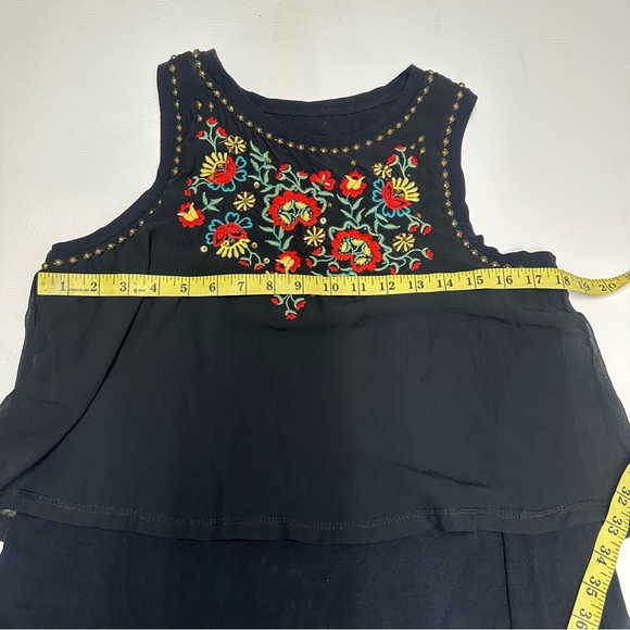 Double D Ranch Wear Embroidered Chiffon Flower Top Blouse Sz S - Picture 4 of 8